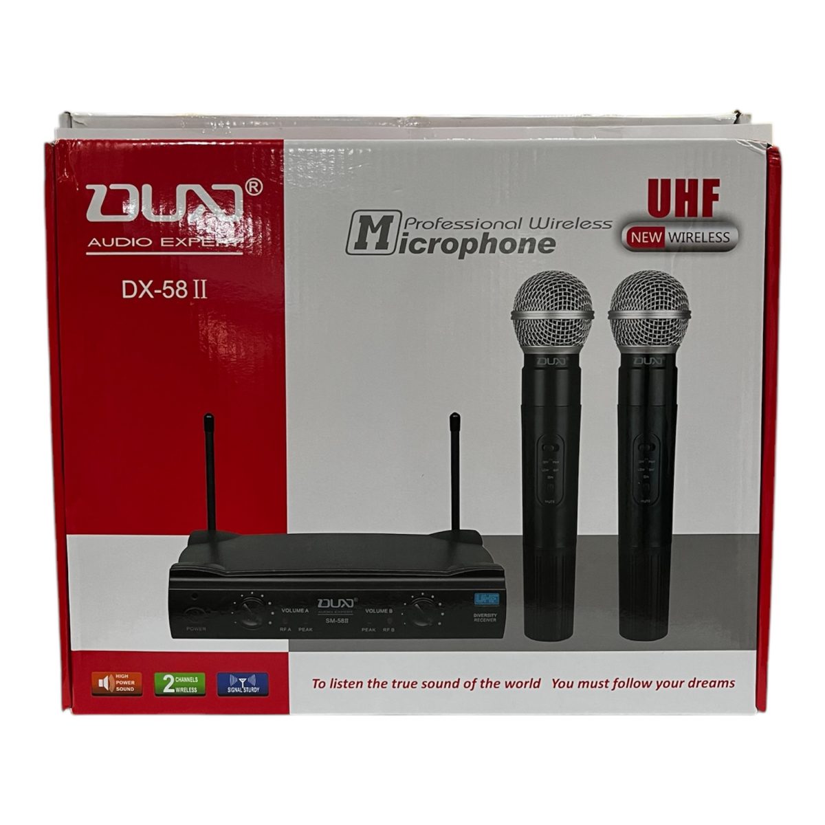 🎤میکروفون بی‌سیم حرفه‌ای DUN مدل DX-58 II صدایی شفاف برای اجراهای حرفه‌ای